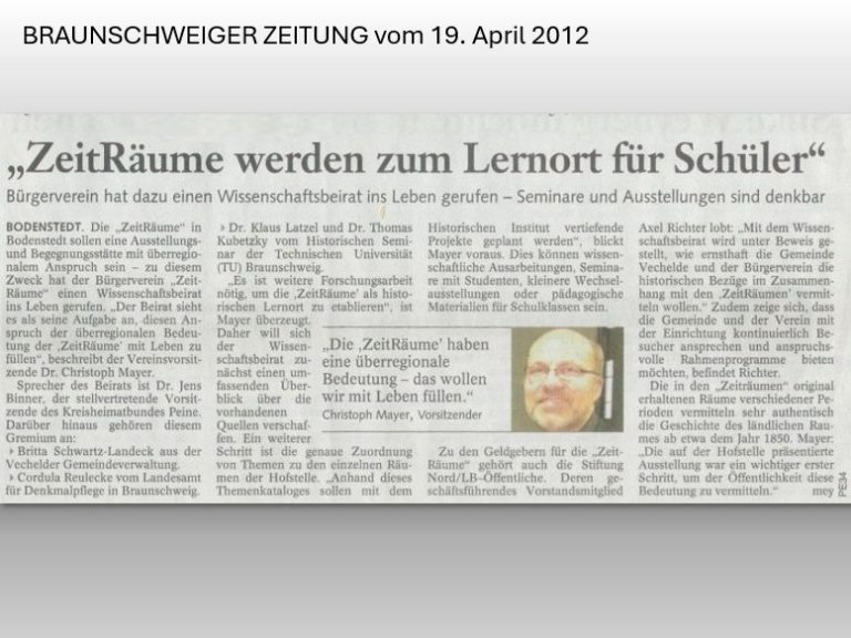 Braunschweiger Zeitung vom 19. April 2012