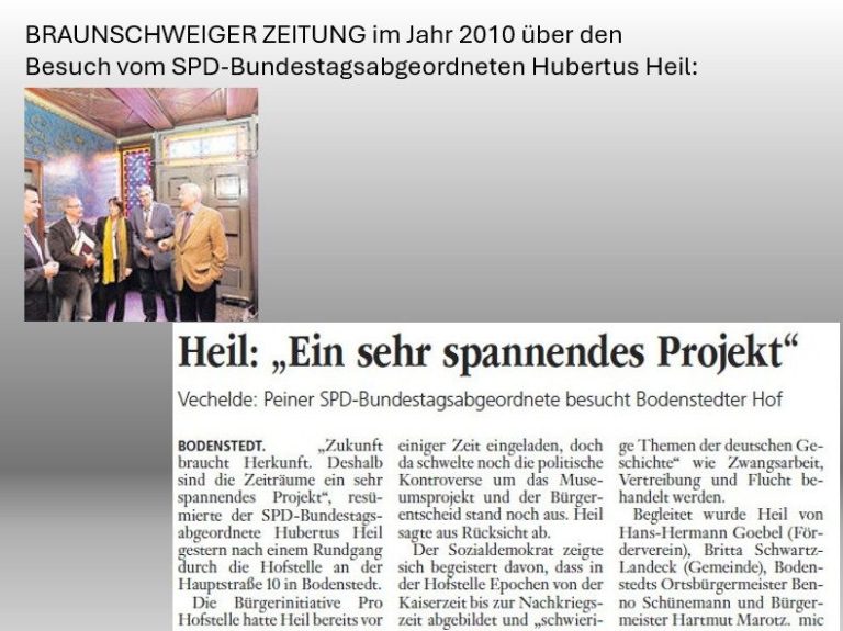 Besuch von Hubertus Heil in den ZeitRäumen Bodenstedt